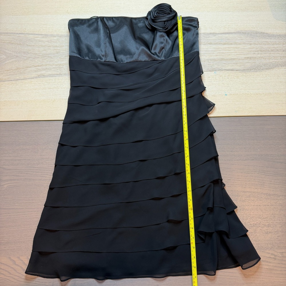 White House Black Market Dress Women 12 Cocktail Ruffle little black dress prom - Picture 7 of 9